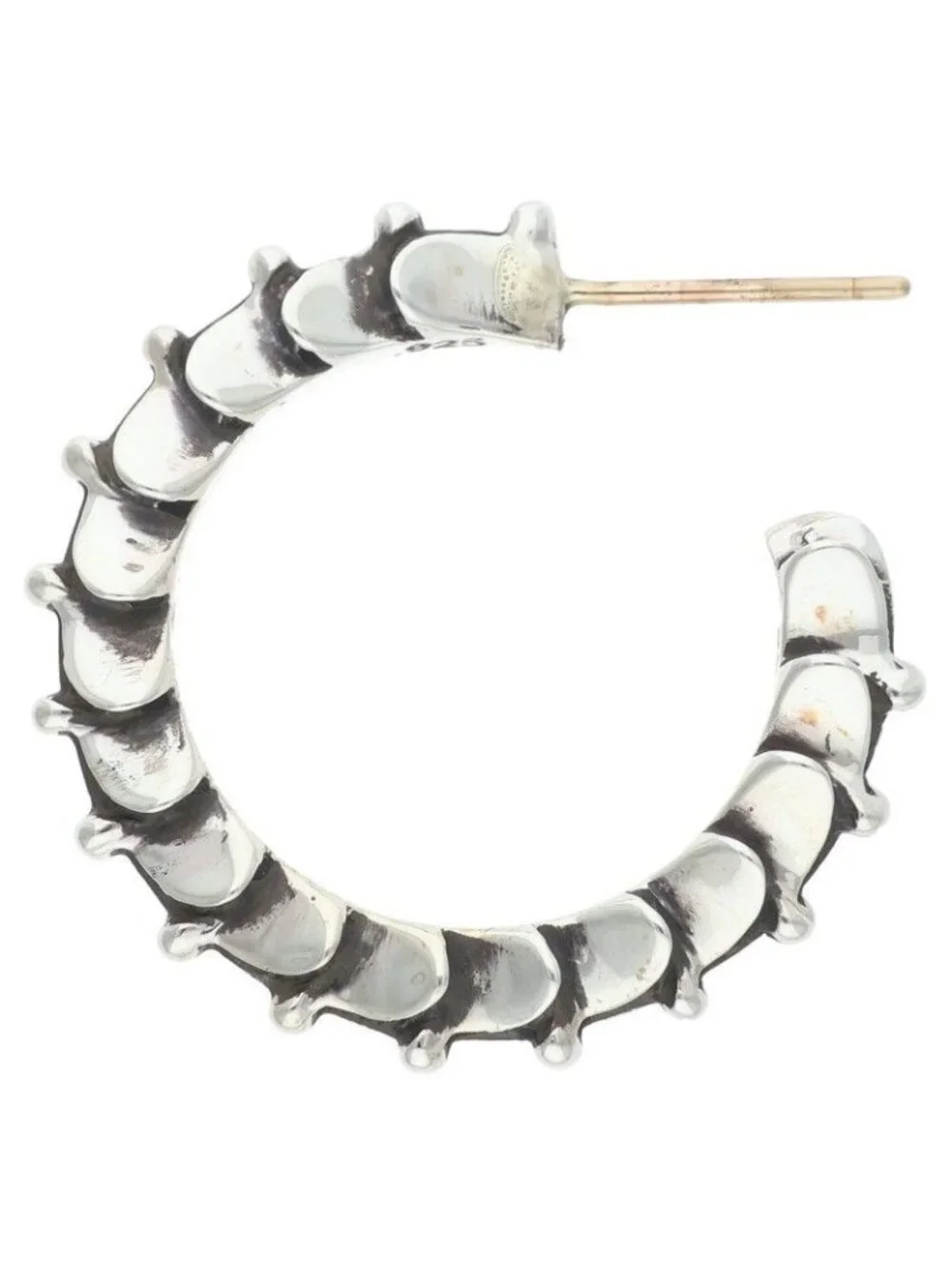 Chrome Hearts Hoop Crsstal Crosstail Silver Earrings